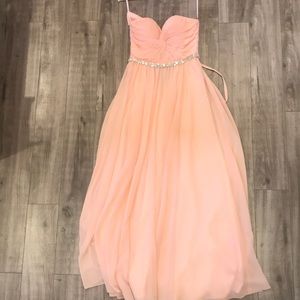 Pink dress with diamond belt